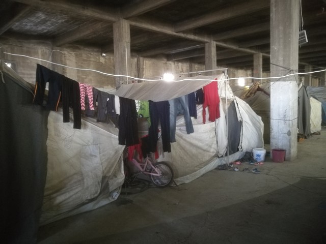 Softex refugee camp in Thessaloniki heute morgen.